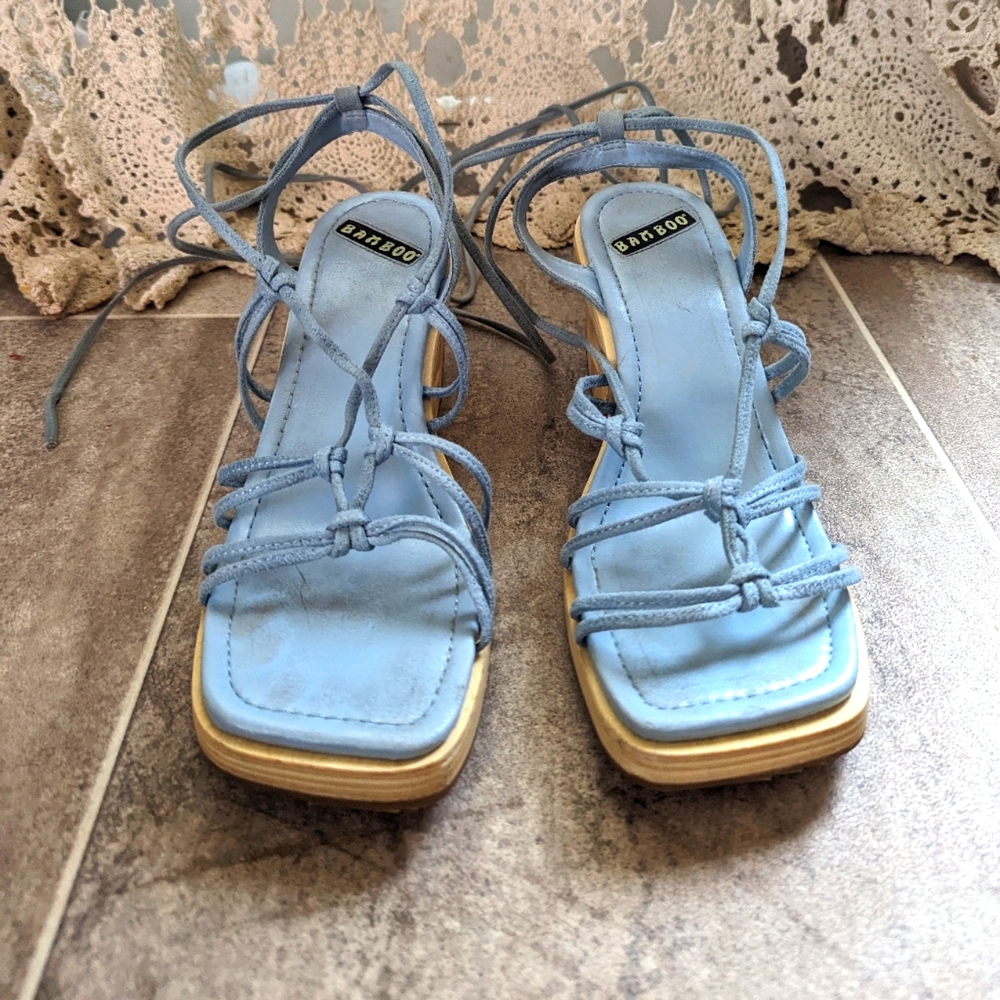 Bamboo square toe platforms